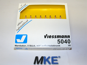 Artikel Bild: Viessmann 5040 Baustellen Warnbaken, 8 Stück mit Lauflichtelektronik