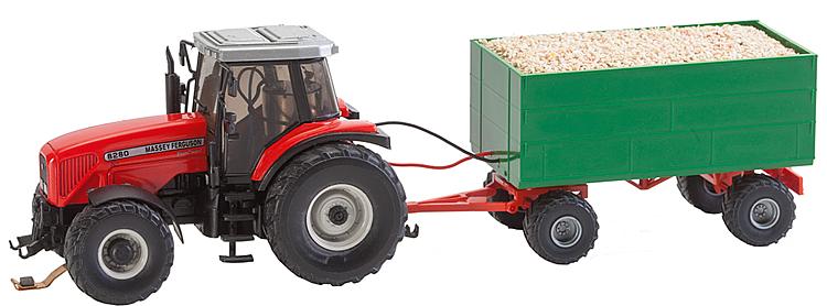 Artikel Bild: Faller 161588 Car System MF Traktor mit Hackschnitzel-Anhänger (WIKING)