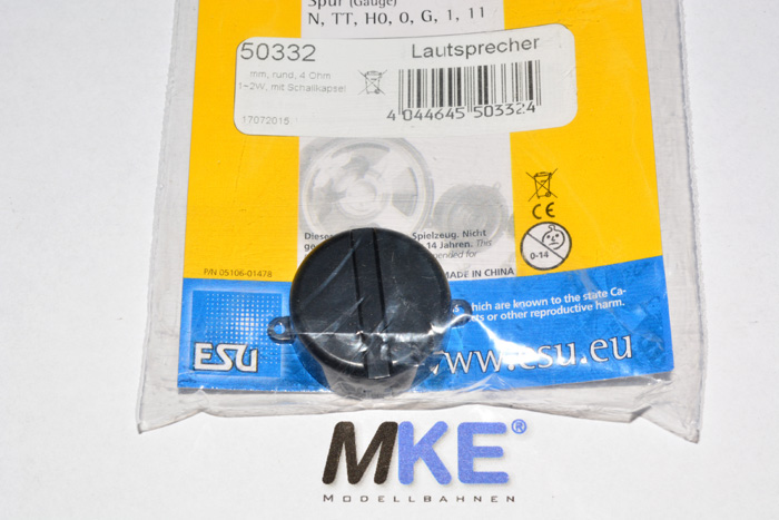 Artikel Bild: ESU 50332 Lautsprecher 23mm mit Gehäuse 4 Ohm