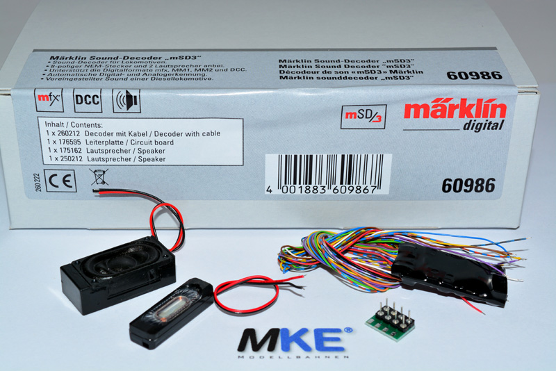 Artikel Bild: Märklin 60986 mSD3 Sound Sounddecoder Multi NEM & Kabel Dieselloksound