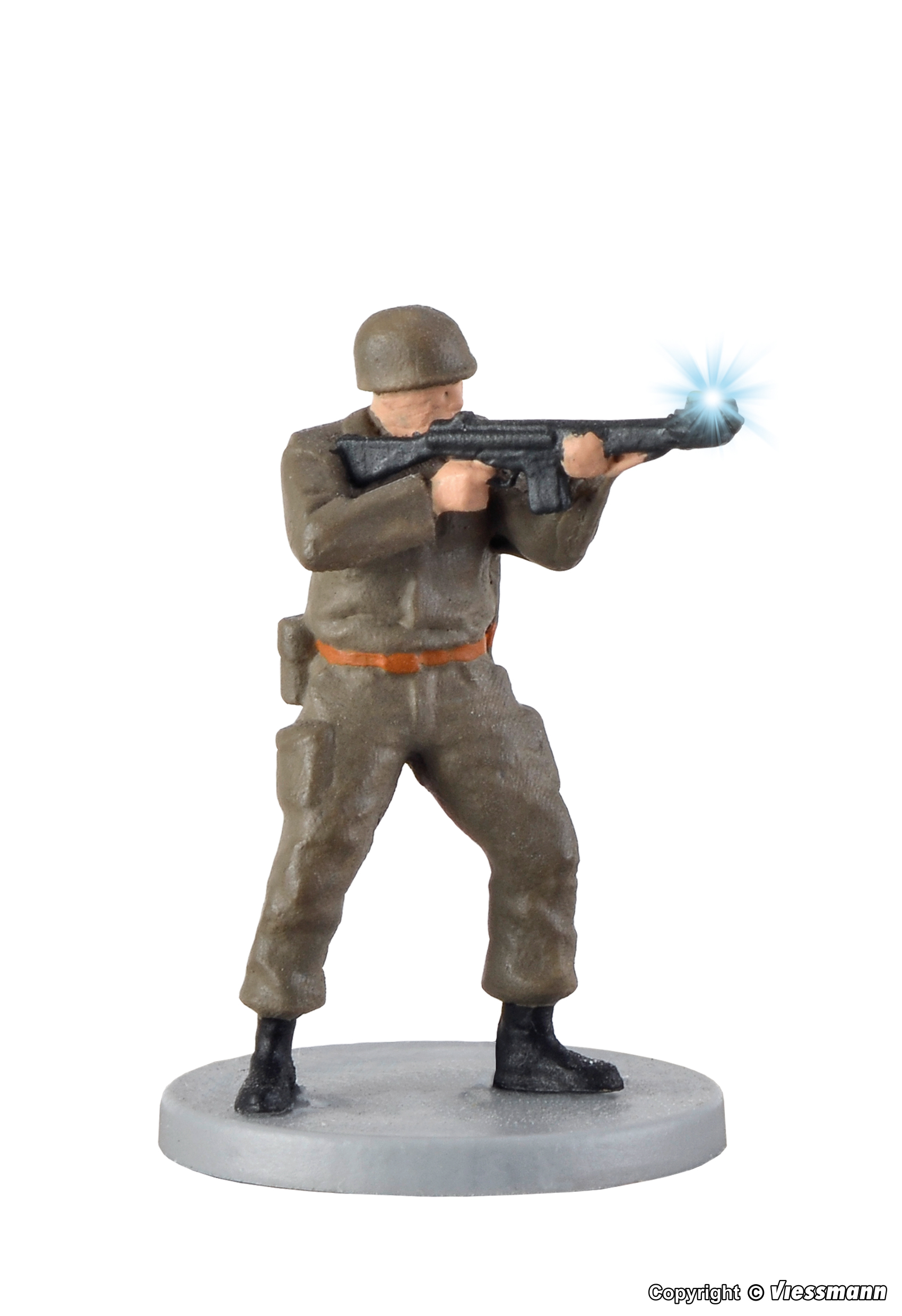 Artikel Bild: Viessmann H0 1530 Bw Soldat mit Gewehr u. Mündungsfeuer Funktionsmodell
