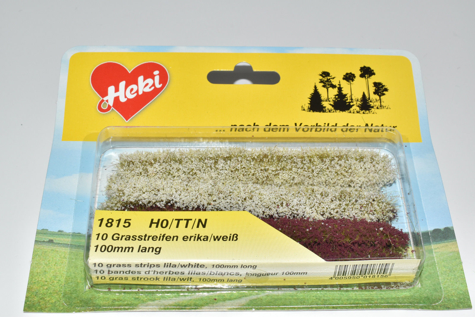 Artikel Bild: HEKI H0 1815 10 Stück XL Grasstreifen erika/weiß, Streifen Gras