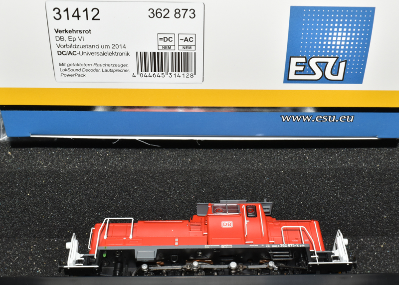 Artikel Bild: ESU 31412 Diesellok, 362 DB AG EP VI, Sound+Rauch, verkehrsrot