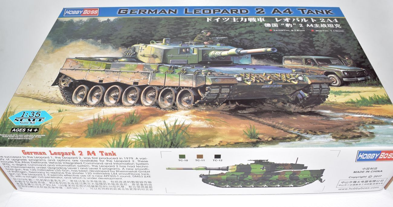 Artikel Bild: Hobby Boss 1/35 82401 Kampf- Panzer Leopard 2A4 Bundeswehr, Bausatz, NEU & OVP