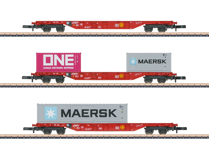 Artikel Bild: Märklin Spur Z 82640 Containertragwagen-Set 3-tlg. der DB AG, Ep. VI