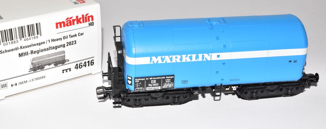 Artikel Bild: Märklin H0 46146 Großraum Kesselwagen Heizöl, blau DB Ep. III SoMo Regio2023 MHI