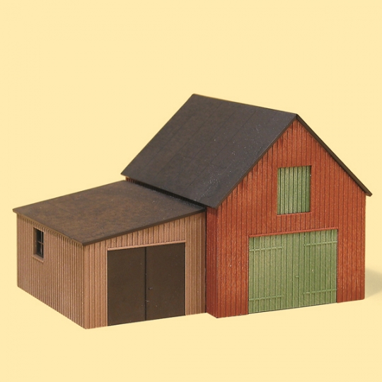 POLA 330880 Lagerschuppen Mit Büro – Modellbausatz, Spur G, 1/22,5 – 70 Teile, Für Modellbahn-Fans Ab 14 Jahren