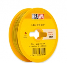 Brawa 3151 Litze / Kabel, gelb 0,14 mm² 25 Meter Spule