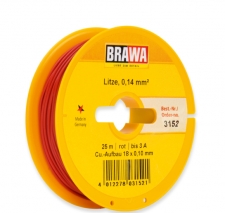Artikel-Bild-Brawa 3152 Litze / Kabel, rot 0,14 mm² 25 Meter Spule