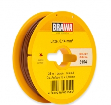 Brawa 3154 Litze / Kabel, braun 0,14 mm² 25 Meter Spule