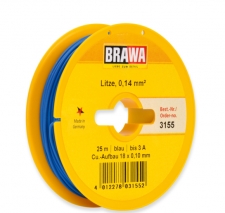 Brawa 3155 Litze / Kabel, blau 0,14 mm² 25 Meter Spule